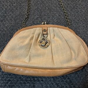 Tommy Bahama Beige and Brown Shoulder Bag